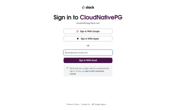 cloudnativepg.slack.com