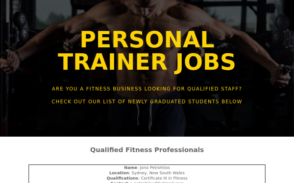 personaltrainerjobs.com.au