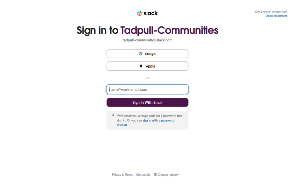 tadpull-communities.slack.com