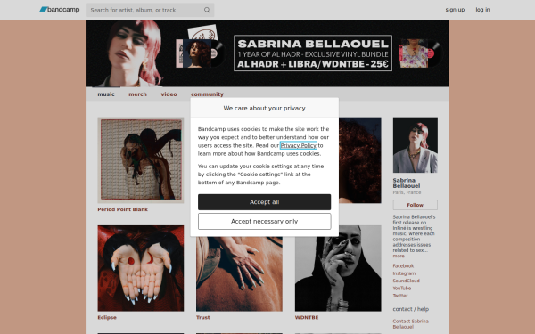 sabrinabellaouel.bandcamp.com