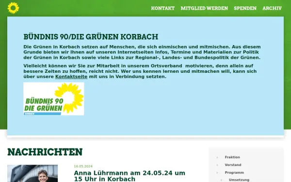 www.gruene-korbach.de