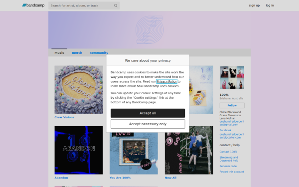 onehundredpercentau.bandcamp.com