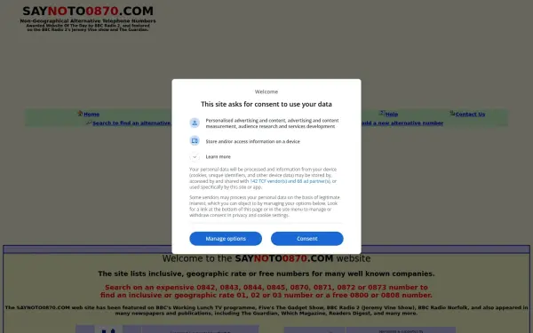 www.saynoto0870.com