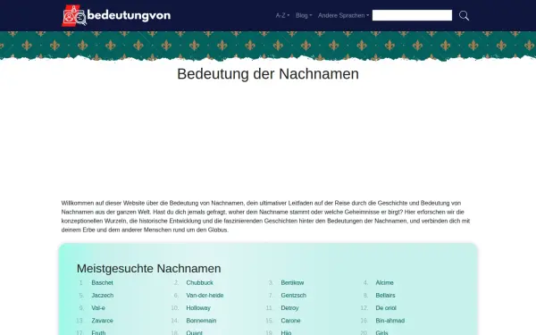 bedeutungvon.com