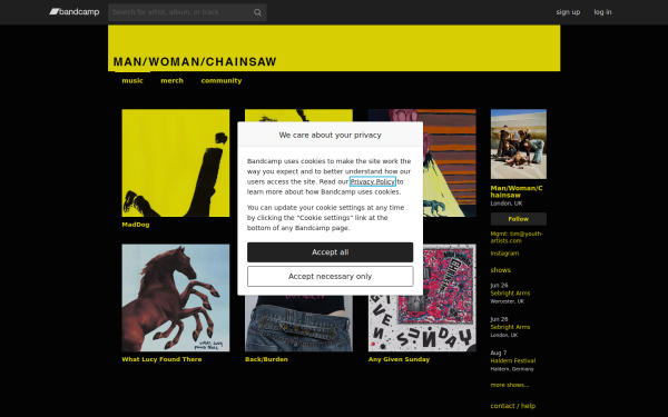 manwomanchainsaw.bandcamp.com