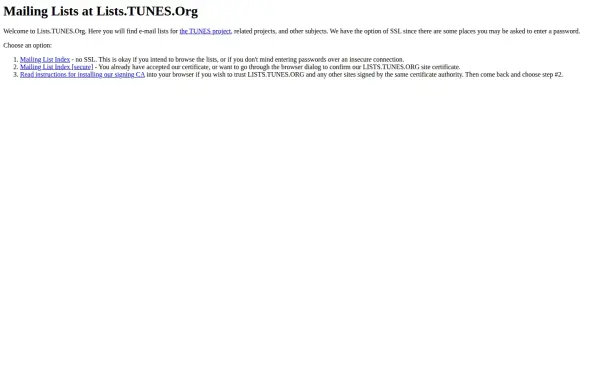 lists.tunes.org
