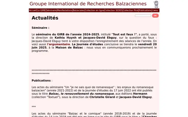 balzac.cerilac.univ-paris-diderot.fr