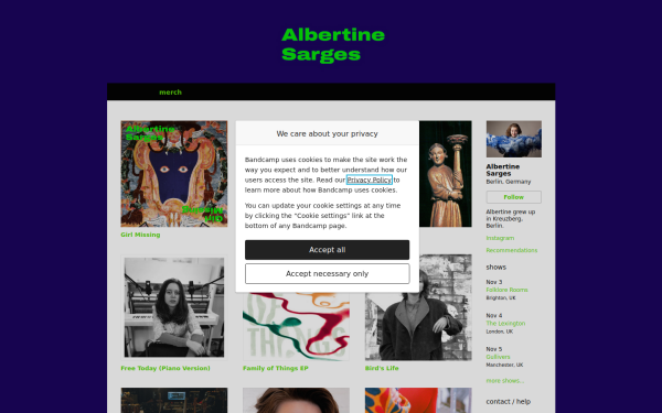 albertinesarges.bandcamp.com