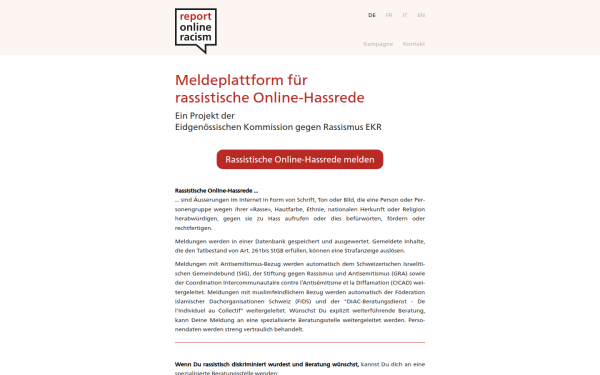 www.reportonlineracism.ch