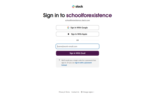 schoolforexistence.slack.com