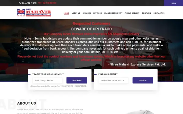 shreemahavircourier.com