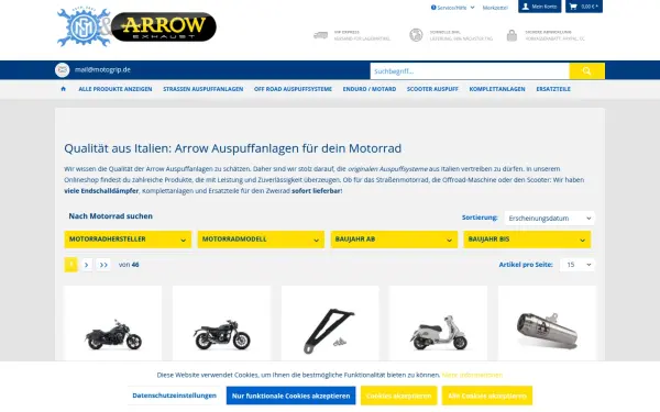 www.arrow-auspuffanlagen.de