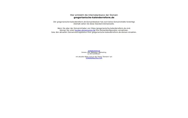 www.gregorianische-kalenderreform.de