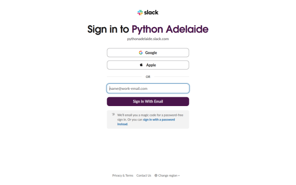 pythonadelaide.slack.com