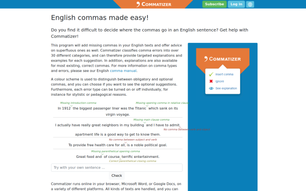 commatizer.com