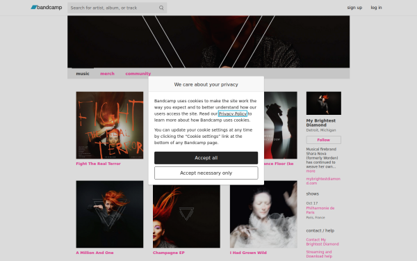 mybrightestdiamond.bandcamp.com