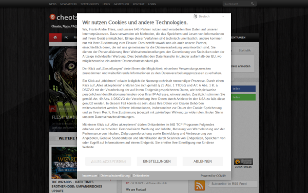 www.cheatscorner.de
