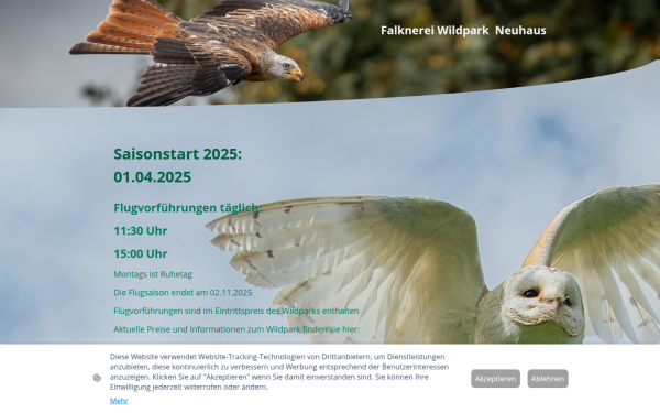 www.falknerei-wildpark-neuhaus.de