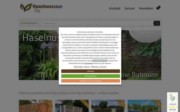 www.haselnusszaunshop.de