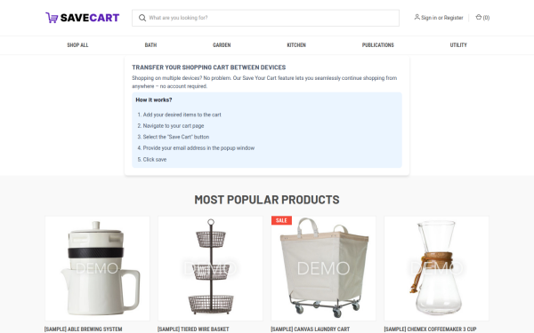 demo.saveyourcart.io