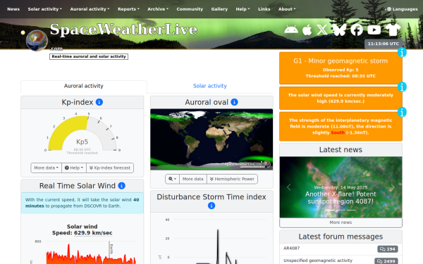 www.spaceweather.live