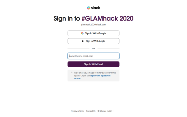 glamhack2020.slack.com