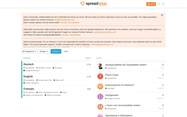 forum.spreadshop.support