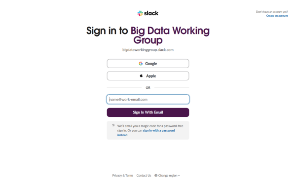 bigdataworkinggroup.slack.com