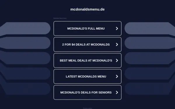 mcdonaldsmenu.de