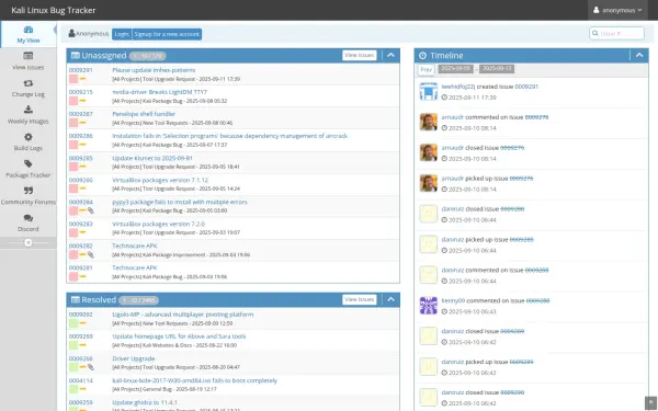 bugs.kali.org