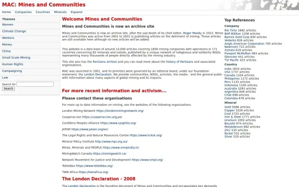 www.minesandcommunities.org