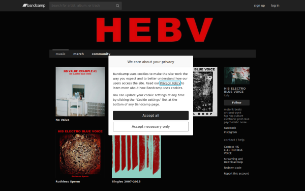 hiselectrobluevoice.bandcamp.com