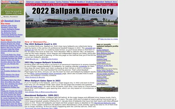 www.baseballpilgrimages.com