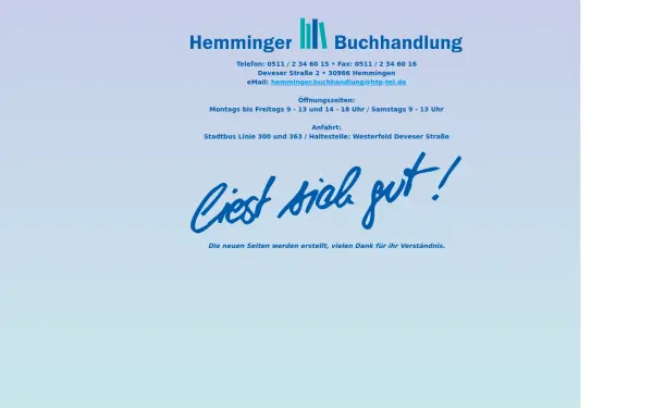 hemminger-buchhandlung.de