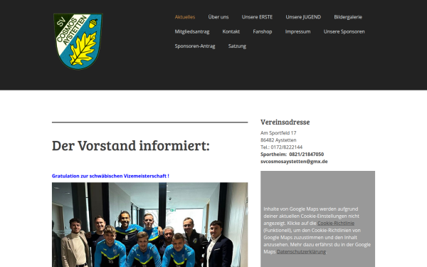 www.svcosmosaystetten.de