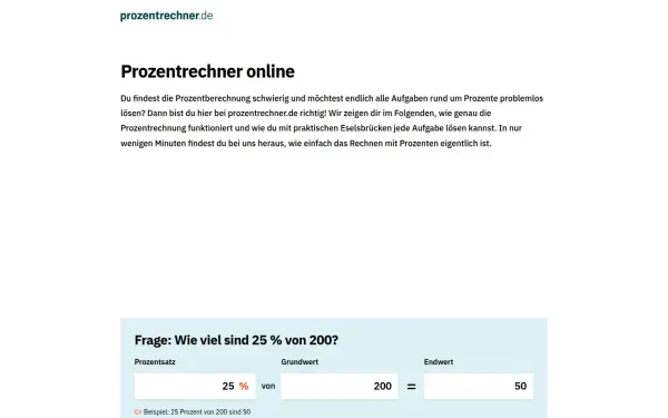 www.prozentrechner.de