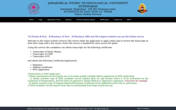 studentservices.jntuh.ac.in