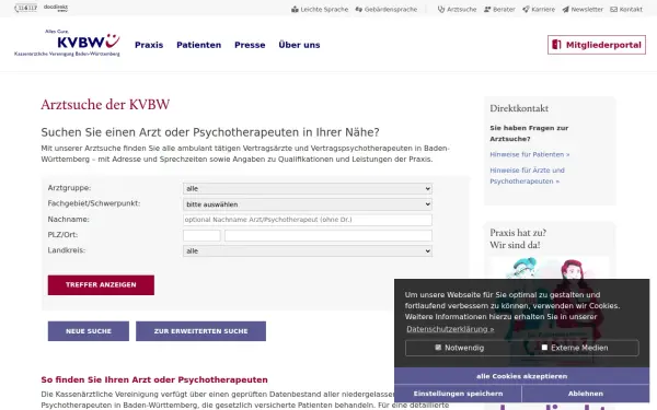 www.arztsuche-bw.de