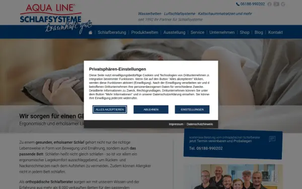 aqualine-schlafen.de