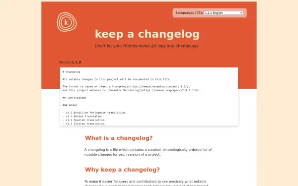 keepachangelog.com