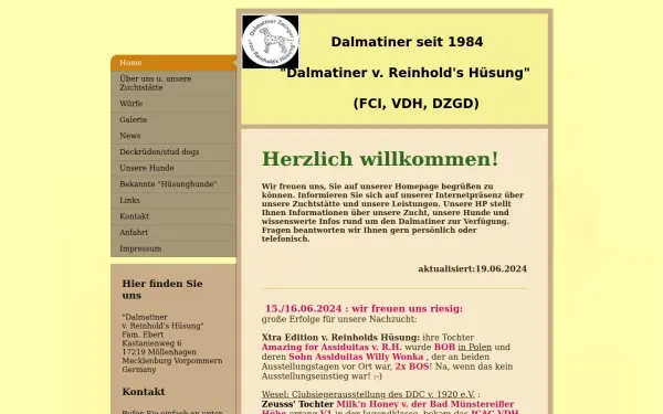 www.dalmatinervreinholdshuesung.de