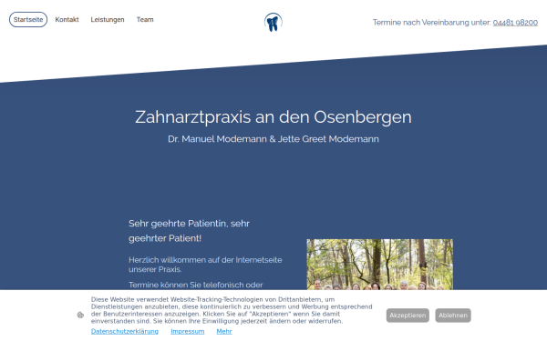 www.zahnarztpraxisandenosenbergen.de