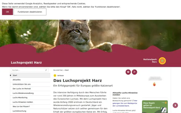 www.luchsprojekt-harz.de