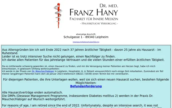 drfranzhany.de