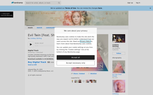 lindseystirling.bandcamp.com