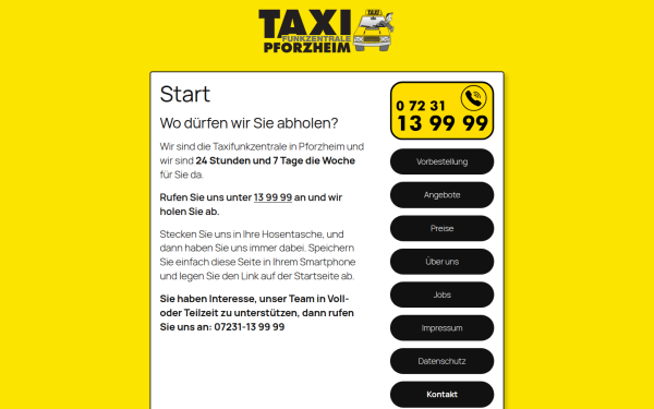 www.taxifunkzentrale-pforzheim.de