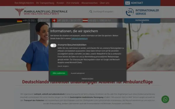 www.ambulanzflug-zentrale.de
