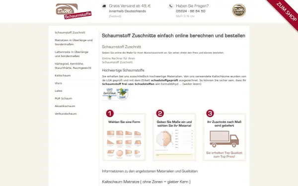 www.dami-schaumstoffe.de