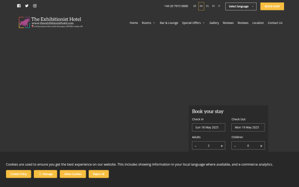 www.theexhibitionisthotel.com