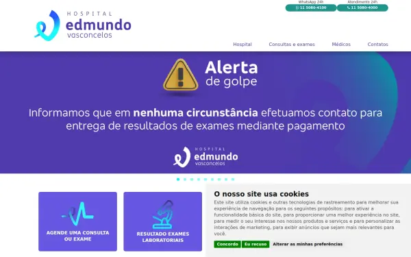 www.hospitaledmundovasconcelos.com.br